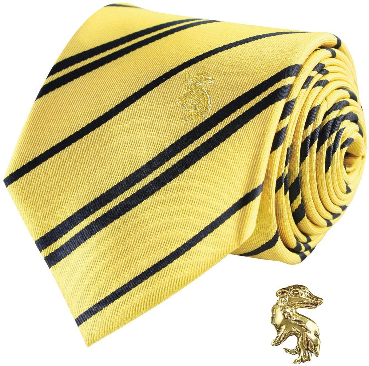 Cinereplicas Harry Potter Hufflepuff Stropdas en Pin in luxe doos