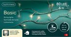 Lumineo Kerstverlichting - 80 leds - warm wit - 600 cm - transparant kabel - timer en dimmer