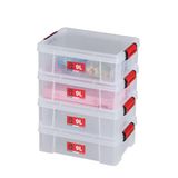 SUNDIS Clip'N Store, kunststof opbergbox met clip-on deksel, 9L, set van 4