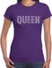 Bellatio Decorations Glitter Queen t-shirt paars met steentjes/ rhinestones voor dames - Glitter kleding/ foute party outfit XXL