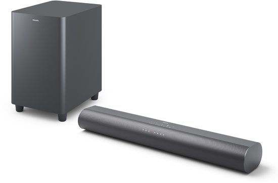 Philips TAB6100/10 Soundbar - 2.1 Channel, 80W, Wireless Subwoofer, Bluetooth 5.4, Grey