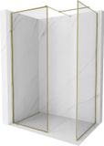 Mexen Kioto-F Paroi de douche Walk-in avec cadre 110 x 110 cm, transparent 8 mm, or
