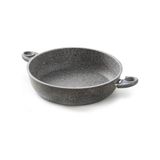 Hoge pan met 2 anti-aanbakgrepen – pan met steencoating, gezond koken zonder olie, krasbestendig, ideaal voor sauzen en bouillons, 32 cm, gemaakt in Italië