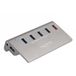 Delock 64182 USB-hub 4 + 1 poorten USB-A, DC-aansluiting 3,5 mm USB 3.2 Gen2 10 GBit/s Grijs