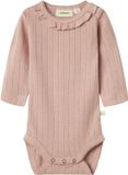 NAME IT - NBFRACHEL NIS LS SLIM BODY LIL NOOS - Baby - Bodies - Roze - Gestreept - Katoen/Modal