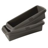 Lurch FlexiForm 2-delige set broodbakvormen van 100% BPA-vrije platina siliconen, binnenmaat 20 x 6 cm, zwart
