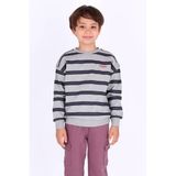 B.Nosy Rechtvallende Gestreepte Sweater - Grijs