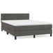 vidaXL Boxspringbed met matras, fluweel, donkergrijs, 140x190 cm