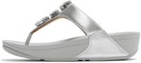 FitFlop Lulu Ultra-Jewel Metallic Sandalen met hak voor dames, zilver, maat 36