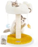 OEM Shenzhen Haorui Industrial Technology Co., Ltd. Natuurlijke Sisal Krabpaal met Bed voor Binnenkatten - Krabpaal met Gezellige Fluffy Plateau en Ballen