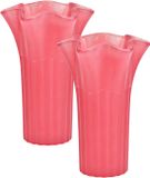 Atmosphera Bloemenvaas - 2x - roze - D16 x H25 cm - glas
