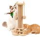 Krabpaal van karton voor katten, gemaakt van natuurlijk sisal met een houten basis