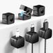 Grsta Kabelclips, 6 stuks zelfklevende kabelstoppers, sterke verbinding, kabelklemmen, bureau, verstelbaar, voor nachtkastje, oplaadkabel, HDMI, USB, audiokabel, muiskabel, zwart