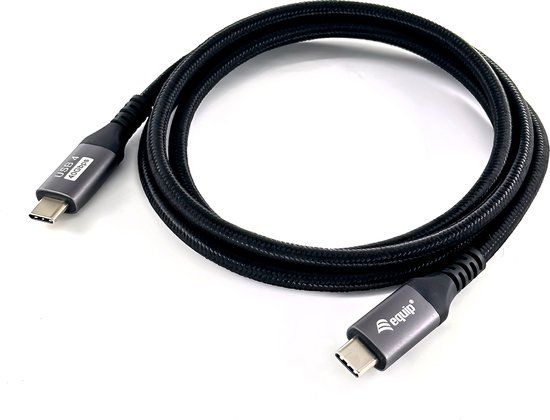 Equip USB-kabel 1,2 meter USB4 Gen 3x2 USB C Zwart