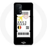 Maniacase Etui voor Oppo A74 5G Vliegticket Brussel België