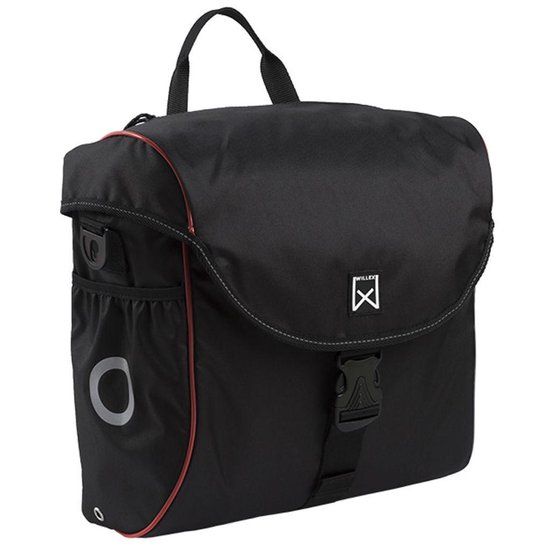 WILLEX Pakaftas 300 serie - 19 liter - Zwart/Rood - Enkele fietstas - Waterafstotend - Polyester
