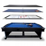 THUNDER CRUSH 7FT Speeltafel 4-in-1 - Biljart - Airhockey - Tafeltennis - Eettafel