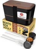Umami Nestable Bento Box Lunchdoosset 1,5 l Zwart, Walnoot
