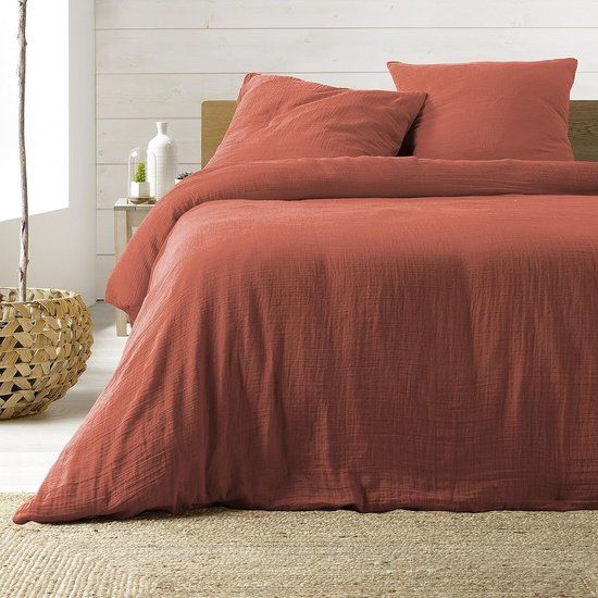 Douceur d'intérieur Katoenen gaas bedset 240 x 220 cm rood
