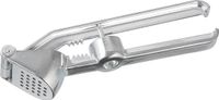 Fackelmann Knoflookpers met kersen-/olijfontpitter en notenkraker, aluminium, 15,5 cm, 3-in-1, zilver