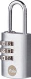 Yale - Messing Hangslot met Cijferslot - 22 mm - Verchroomd