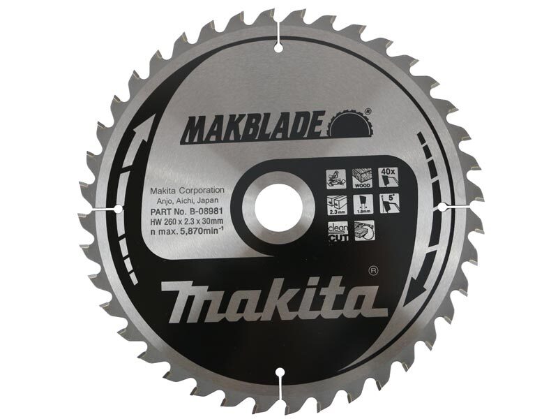 Makita B-08981 Cirkelzaagblad - 260 x 30 x 40T