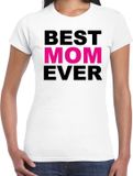 Bellatio Decorations Shoppartners Bv Best mom ever - t-shirt wit voor dames - mama kado shirt / moederdag cadeau XS