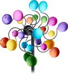 Relaxdays Windspinner - 119 x 33 x 15,5 cm - Windmolentje met Grondpin - IJzer - Zwart, Blauw, Oranje