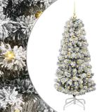 vidaXL Sapin de Noël artificiel pliable 150 LED Vert et Blanc 150 cm