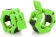 Greententljs Olympische halterklemmen, 5,1 cm, snelspanner, professionele olympische halterschijven, sluitclips voor workout, gewichtheffen, fitnesstraining, neongroen