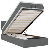 vidaXL Ottoman Bed with Mattress and LEDs 120x200 cm Fabric Light Grey
