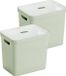 Sunware Sigma Home boîte de rangement 25L - Set de 2 - Vert/Transparent