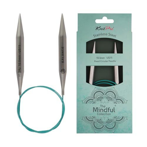 KnitPro 36088 rondbreinaald Mindful 10,00 mm 60 cm Engels, blauwgroen, 10 mm