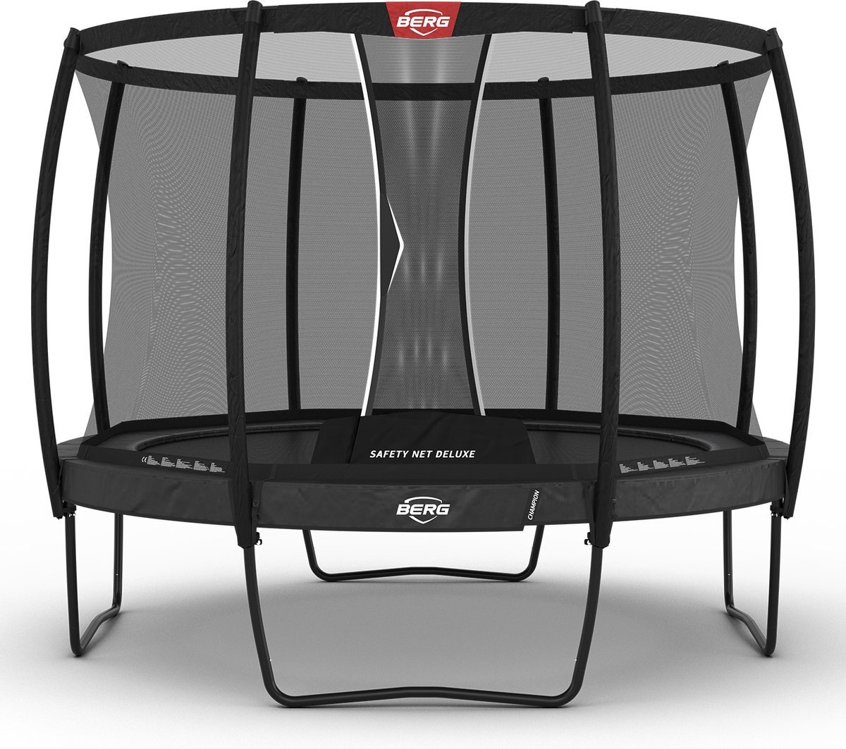 Berg trampoline rond Champion Regular grijs 330 cm met veiligheidsnet deluxe