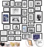 bomoe Emotion Set van 30 Fotolijsten Houten Frames - Zwart