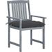Maison Exclusive - Chaises de jardin et coussins lot de 2 gris bois d'acacia massif