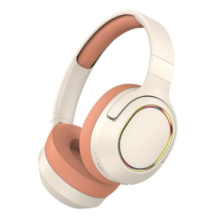 WYMECT WYMECT Draadloze RGB Koptelefoon met Microfoon - Bluetooth 5.0 Wireless Headset Oranje