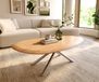 Sarity Table basse Edge Oval 140x75 cm chêne naturel bord arrondi acier inoxydable brossé