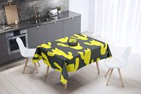 Bonamaison Tafelkleed, Anti-Mold, Sneldrogend, Waterdicht, 100% Polyester Tafellaken, Neon Geel, Rook, 140 x 140 Cm