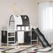 Prolenta Maison Exclusive - Etagenbett für Kinder mit Vorhängen Weiß und Schwarz