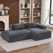 LVHOM Banque modulaire, tissu cordura, 233 cm, canapé lounge profond pour 2 personnes avec méridienne, canapé facile d'entretien pour le salon, sans montage, gris