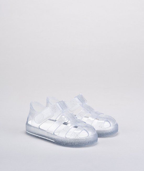 Igor STAR GLITTER CR.TRANSPARENTE - Kinderen - Schoenmaat 26 - Wit - Platte sandalen