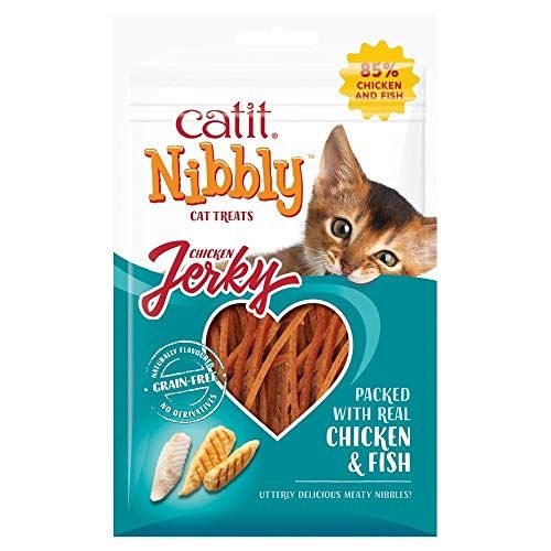 Catit Nibbly Jerky - Kauwstrip voor Katten - Kip & Vis - 30g