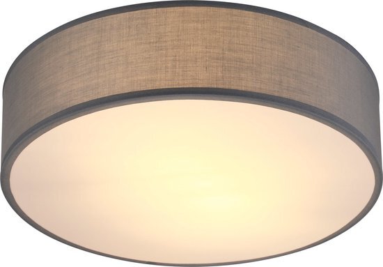 Monzana Plafondlamp 40W Rond 38cm Stof 2 Fittingen E27 Modern Plafonnière Grijs