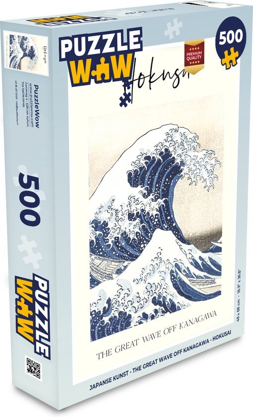 MuchoWow Puzzel Japanse kunst - The great wave off Kanagawa - Hokusai - Legpuzzel - Puzzel 500 stukjes