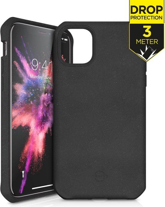 ITSKins Apple iPhone 11 Pro Hoesje - Level 2 FeroniaBio Serie - Eco Friendly Backcover - Zwart
