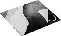Chefcare Inductie Beschermer Abstracte Kunst - Bruin Beige Blauw - Zwart Wit - 60x52 cm