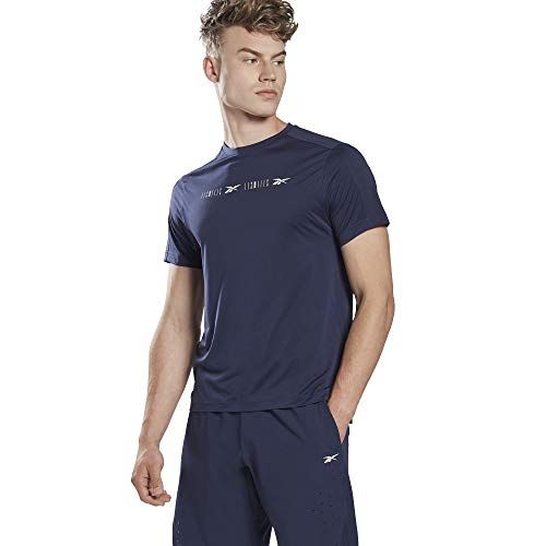 Reebok LM Geperforeerde SS T-shirt Heren Vintage S