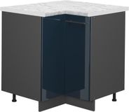 Vicco Fame-Line Hoekonderkast – 80.5 cm, WB Marmer Donkerblauw hoogglans