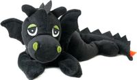 Habibi Warmte/magnetron opwarm knuffel - Draak - zwart - 33 cm - pittenzak